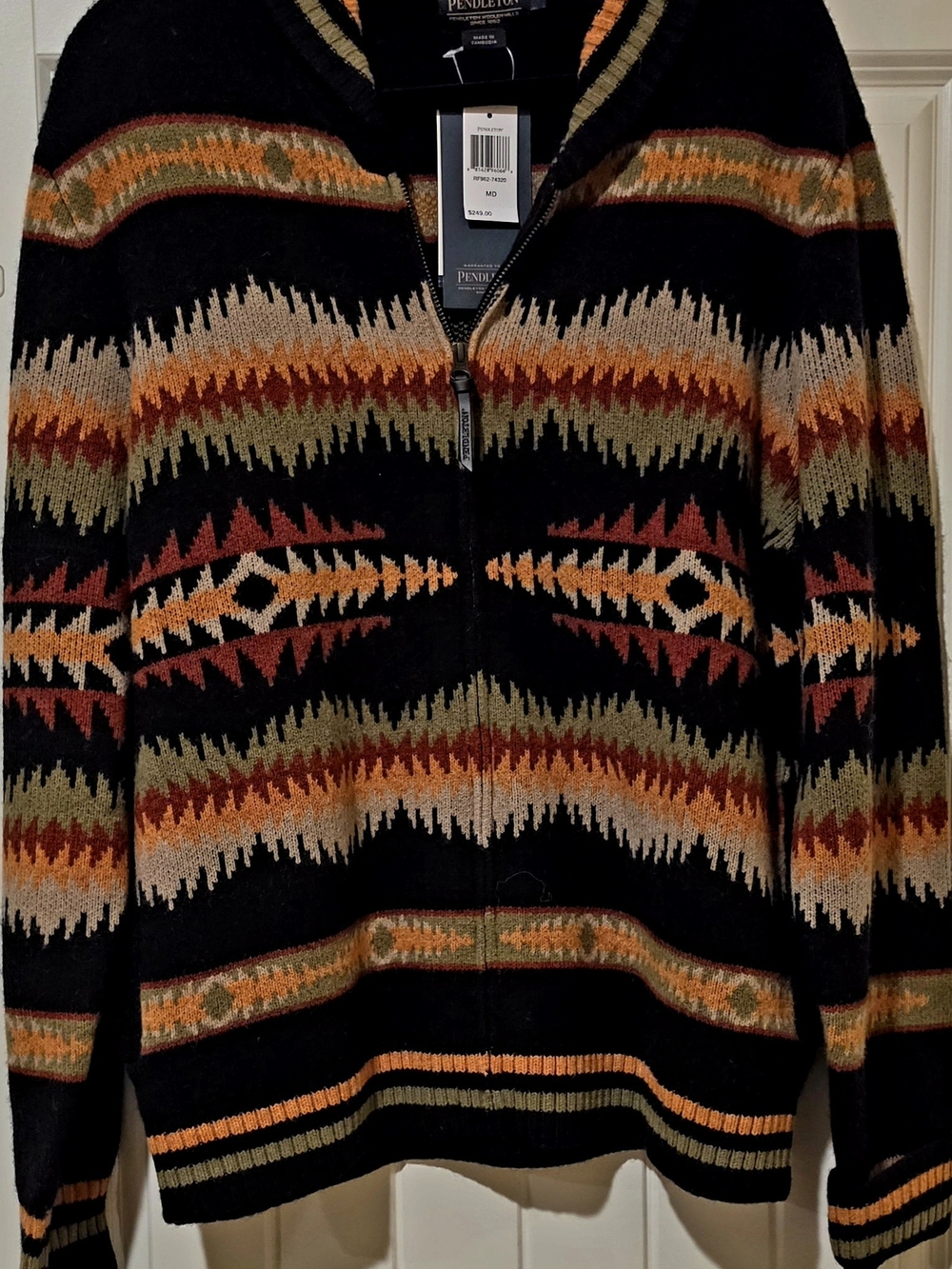 Pendleton Tye River Lambswool Cardigan Men's Zip-Up Medium